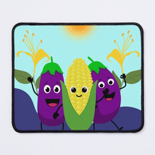 Item preview, The Greeting of the Eggplants and Corn on a Sunny Day designed and sold by Ciervo Primavera.