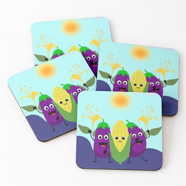 Item preview, The Greeting of the Eggplants and Corn on a Sunny Day designed and sold by Ciervo Primavera.