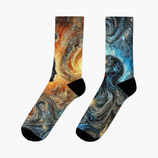 Item preview, Cosmic Duality Fire and Ice Abstract Art Design designed and sold by PawtopiaDesigns.