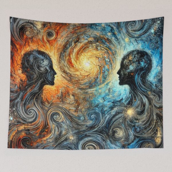 Item preview, Cosmic Duality Fire and Ice Abstract Art Design designed and sold by PawtopiaDesigns.