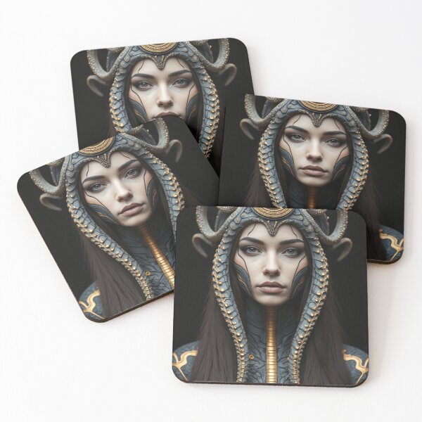 Item preview, Woman wearing a helmet with tentacles and gold details designed and sold by Giuseppe Cammino.