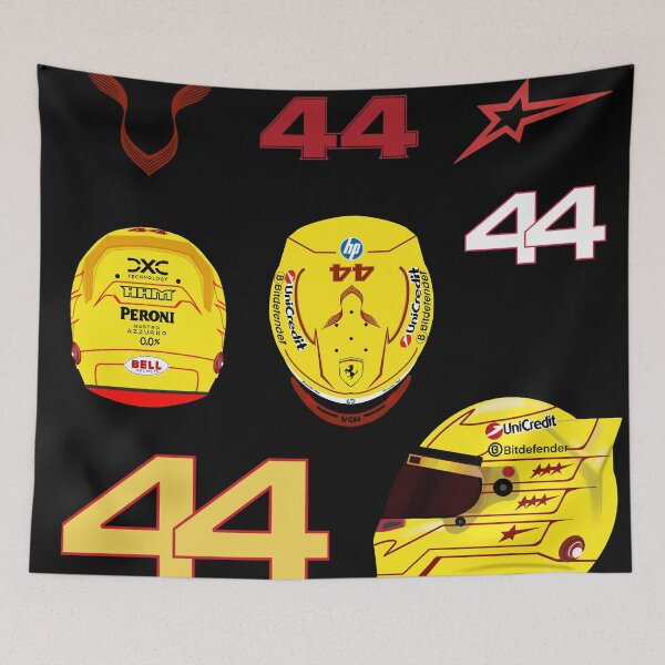 Item preview, Lewis Hamilton 2025 Ferrari Helmet Sticker pack  designed and sold by Pink Polar F1.