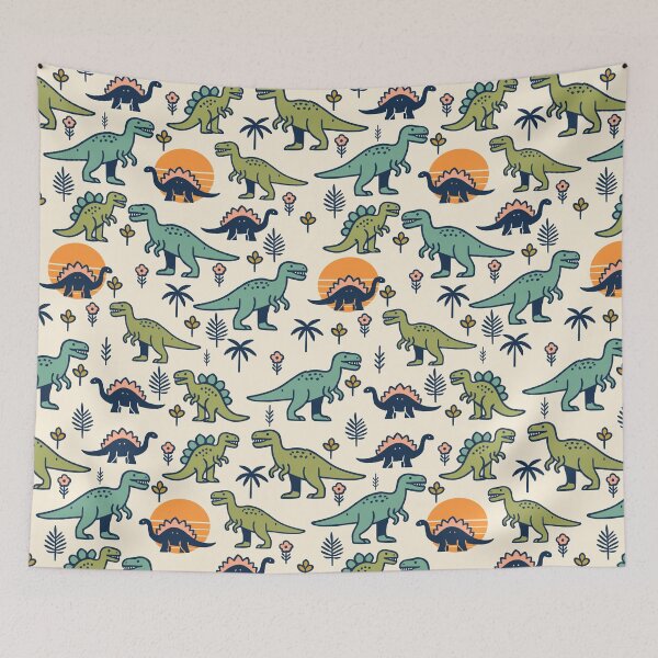 Item preview, Retro Dinosaur Pattern  designed and sold by Ghost on Toast.