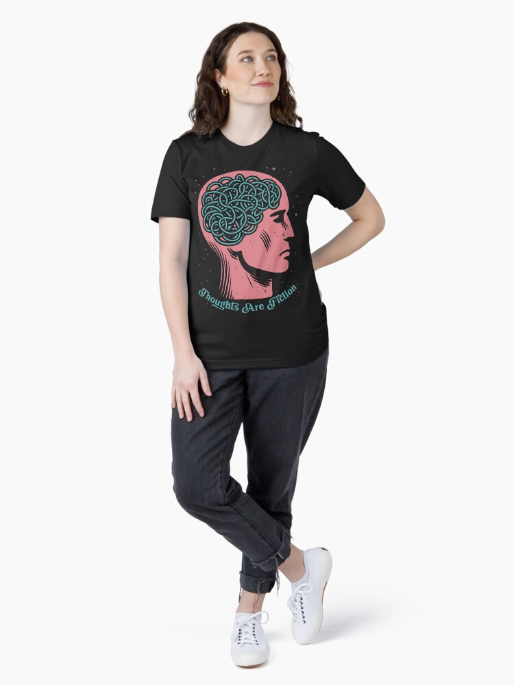 Thumbnail 4 of 7, Essential T-Shirt, Thoughts are fiction designed and sold by v-nerd.