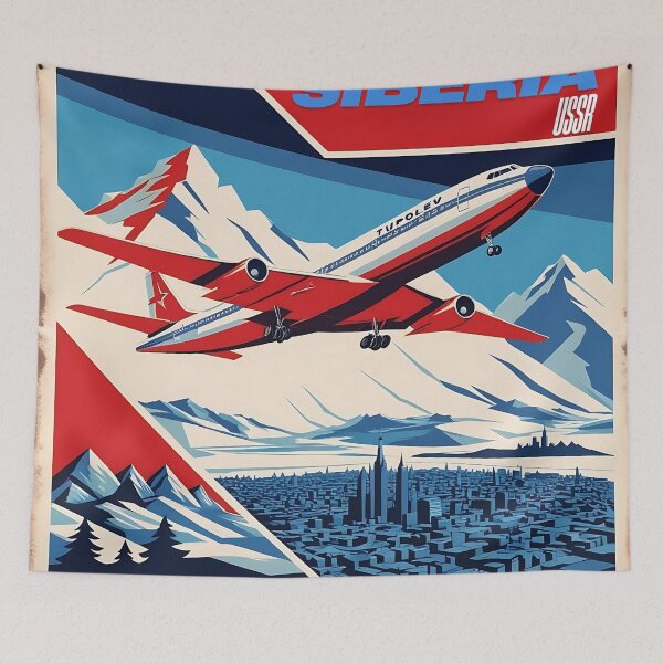 Item preview, USSR-Style Aviation Poster - Explore Siberia designed and sold by EMairplanes.