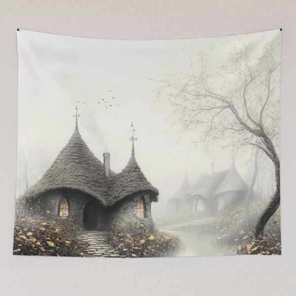 Item preview, "Misty Riverside Cottages" designed and sold by bloorose.