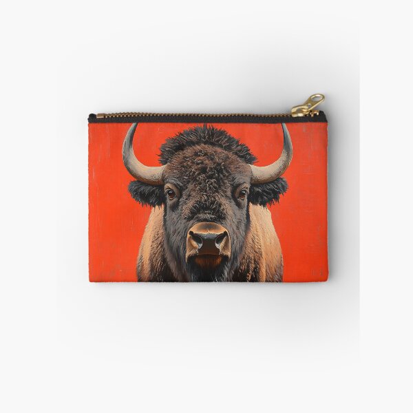 Aperçu de l'œuvre Bison d'Amérique sur fond rouge créée et vendue par daila70.