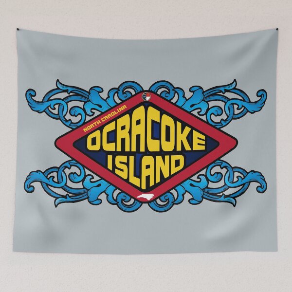 Item preview, Ocracoke Island North Carolina emblem retro sign designed and sold by studioss76.
