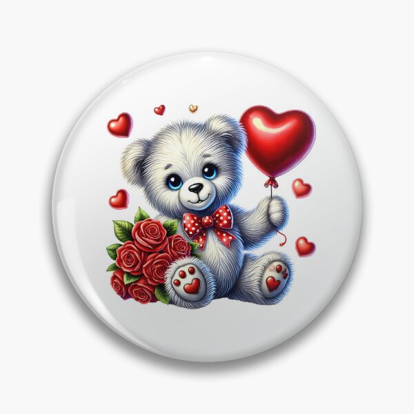 Item preview, Adorable teddy bear with a bouquet of flowers designed and sold by JonysCreativeDesigns.