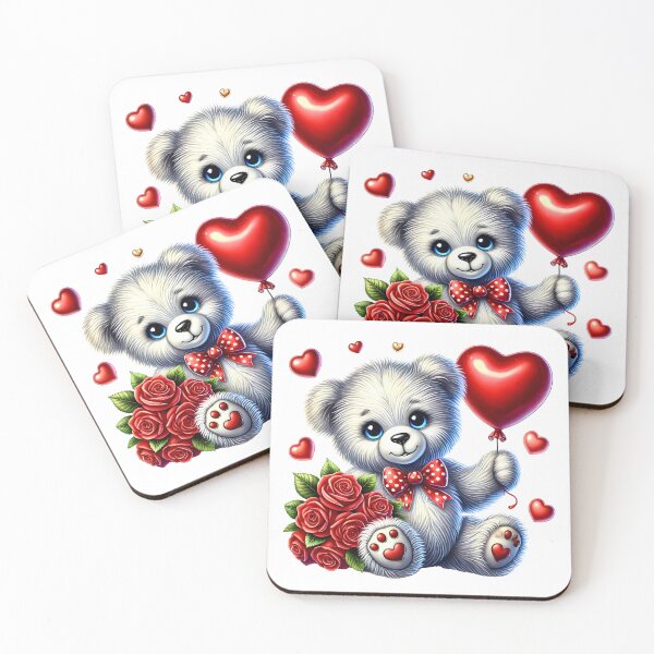 Item preview, Adorable teddy bear with a bouquet of flowers designed and sold by JonysCreativeDesigns.