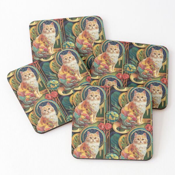 Item preview, "Regal Persian Cat in Vibrant Art Deco Dreamscape" designed and sold by NSB-Design.