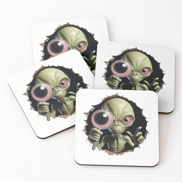 Item preview, Alien Investigation: Earth Under magnifying glass - Funny Ufo memes designed and sold by AleksKos.
