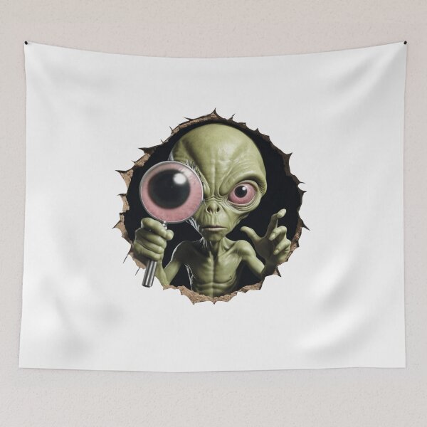 Item preview, Alien Investigation: Earth Under magnifying glass - Funny Ufo memes designed and sold by AleksKos.