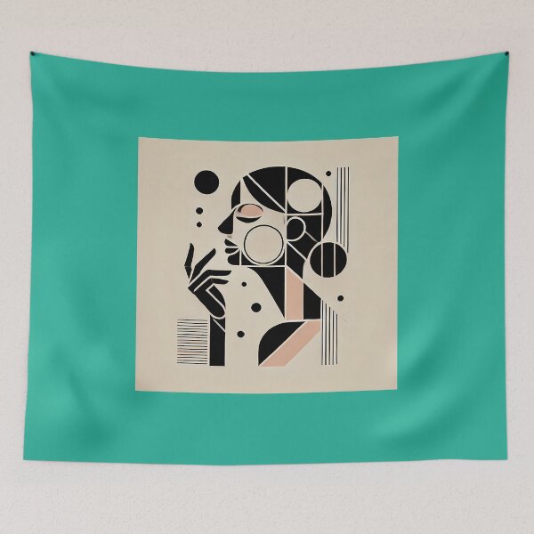 Item preview, “Geometric Elegance: Modern Abstract Woman Portrait” designed and sold by Marcinkowski-studio .