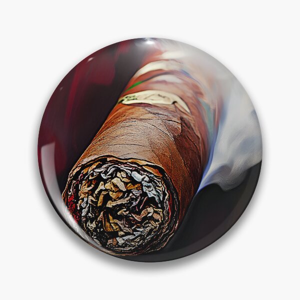 Item preview, Smoky Cigar Emitting Swirling Smoke Against Vibrant Red and Dark Background with Detailed Wrapping designed and sold by OlfactoART Studio.