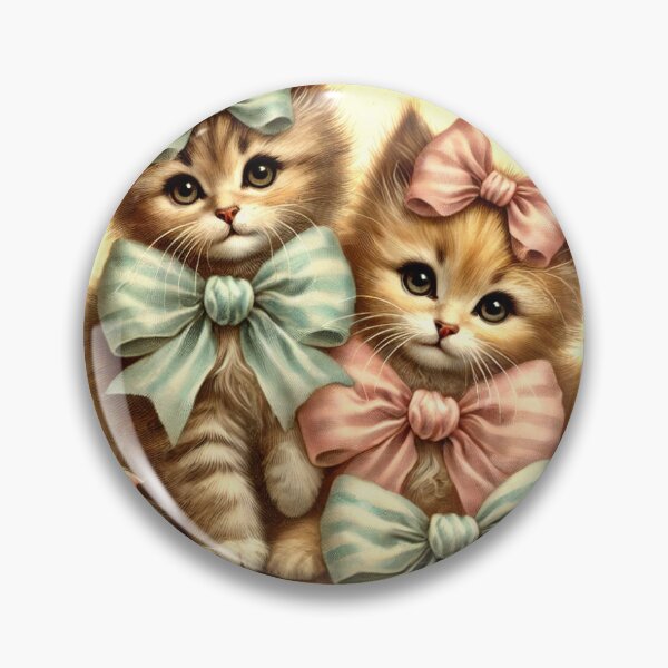 Item preview, Vintage Kittens Wearing Bows Sticker designed and sold by neuralPULSE.