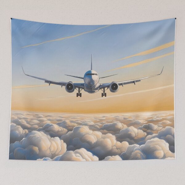 Item preview, Vuelo a gran altitud: ilustración de nubes y cielo de ensueño designed and sold by EMairplanes.
