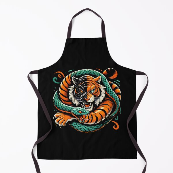 Item preview, Fierce Tiger and Snake Battle – Wild Jungle Predator Illustration Art designed and sold by DrawHandArt.