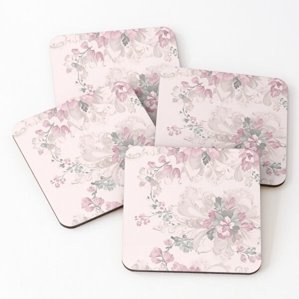 Item preview, Rococo Style Pink Pastel Floral Pattern designed and sold by humnoo.