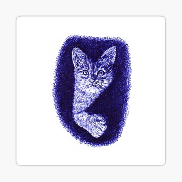 Artikel-Vorschau von Tuschekunst, Federzeichnung einer Katze, designt und verkauft von DipakSonarArt.