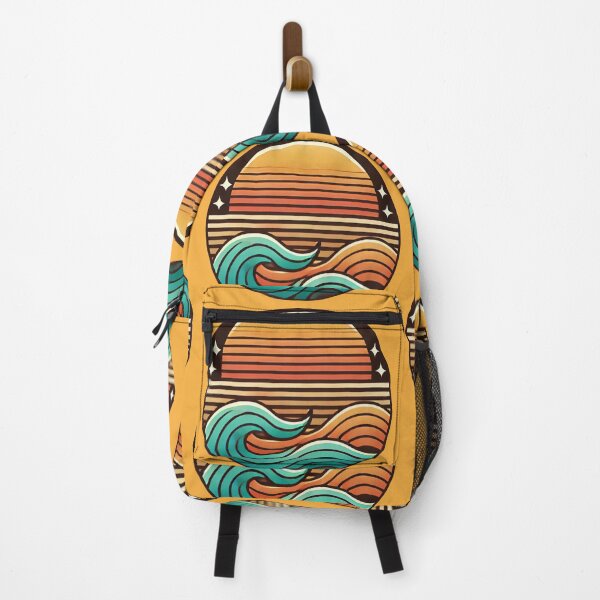 Item preview, Retro Sunset & Ocean Waves – Vintage 70s Aesthetic Minimalist Surf Design designed and sold by Nauert's.