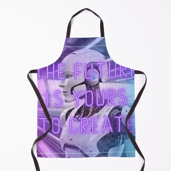 Item preview, The Future Is Yours to Create – Futuristic Robot Neon Art designed and sold by QPTheeArtist.