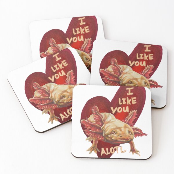 Item preview, I like you a lot axlotl valentine pun designed and sold by Paintbrushbetty.