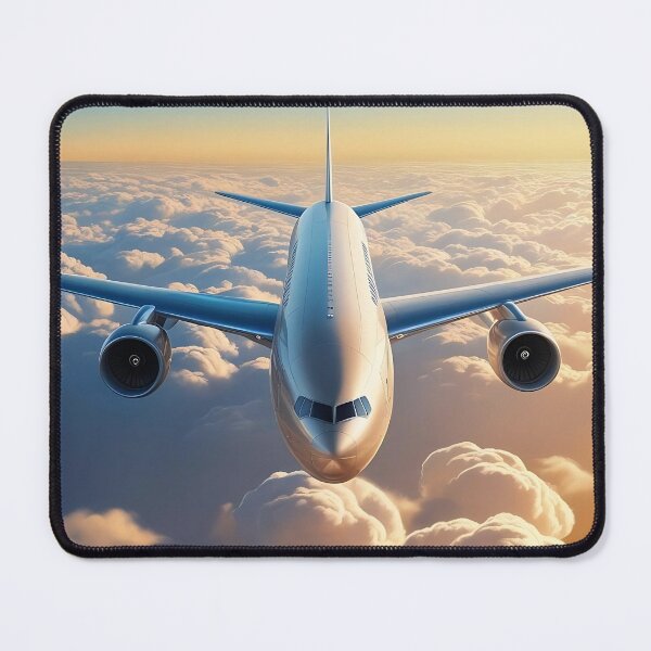 Item preview, High-Altitude Flight – Front View of Airplane Above Clouds designed and sold by EMairplanes.