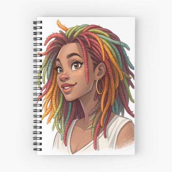Item preview, Beautiful woman with long colorful dreadlocks hair designed and sold by DuskTillDown.