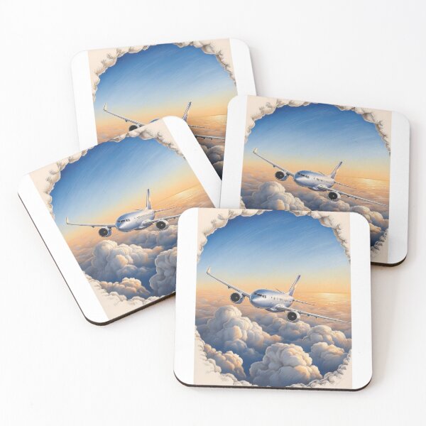Item preview, Sketch of High-Altitude Flight – Dreamy Aviation Art designed and sold by EMairplanes.