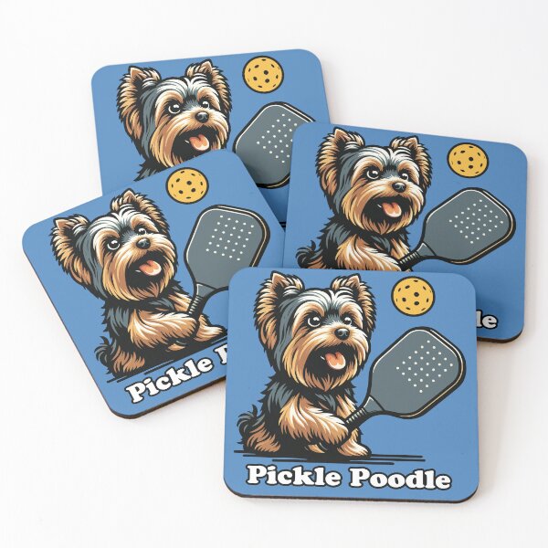 Item preview, Pickle Poodle Yorkshire Terrier Canine Playing Pickleball Funny Dog designed and sold by d247.
