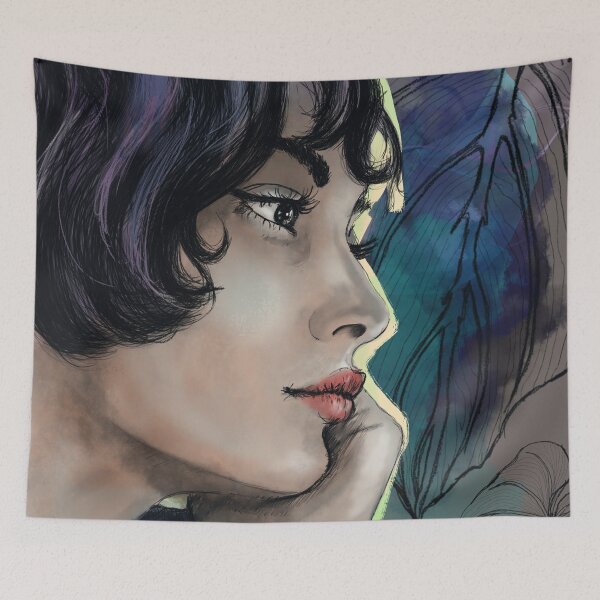 Item preview, Woman in a blue mood designed and sold by CheeryDaze.