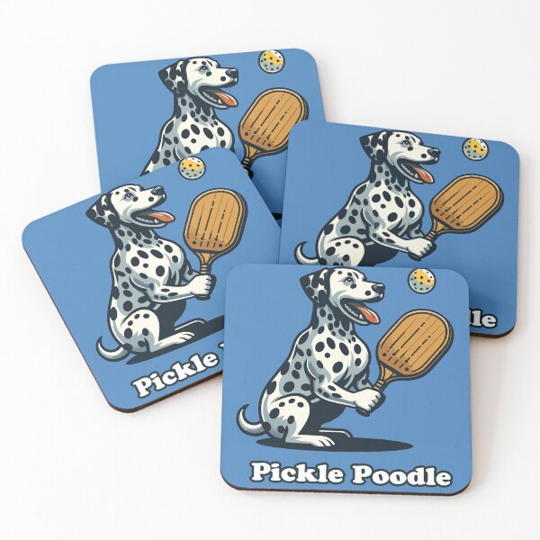 Item preview, Pickle Poodle Dalmation Canine Playing Pickleball Funny Dog designed and sold by d247.