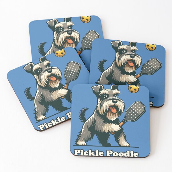 Item preview, Pickle Poodle Miniature Schnauzer Canine Playing Pickleball Funny Dog designed and sold by d247.