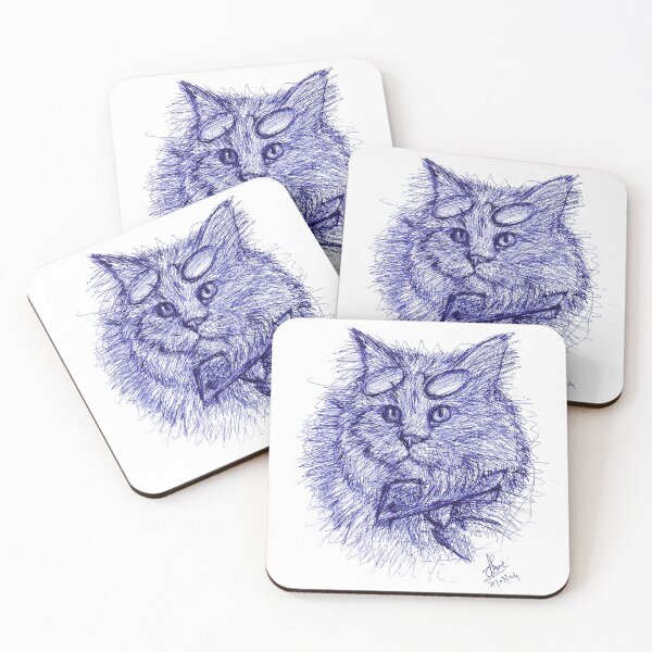 Item preview, Cool cat Ink art- cat drawing, pen drawing of a cat designed and sold by DipakSonarArt.
