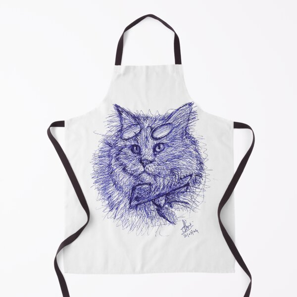 Item preview, Cool cat Ink art- cat drawing, pen drawing of a cat designed and sold by DipakSonarArt.