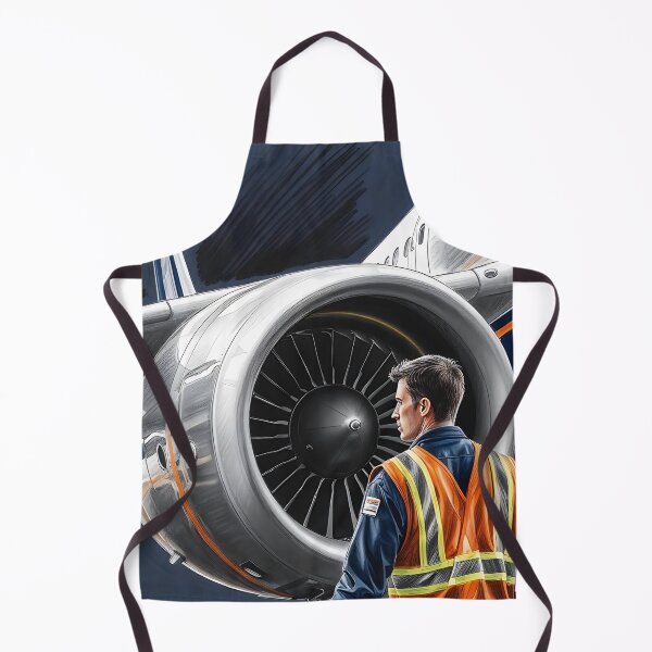 Item preview, Aviation Mechanic Sketch – Jet Engine Inspection designed and sold by EMairplanes.