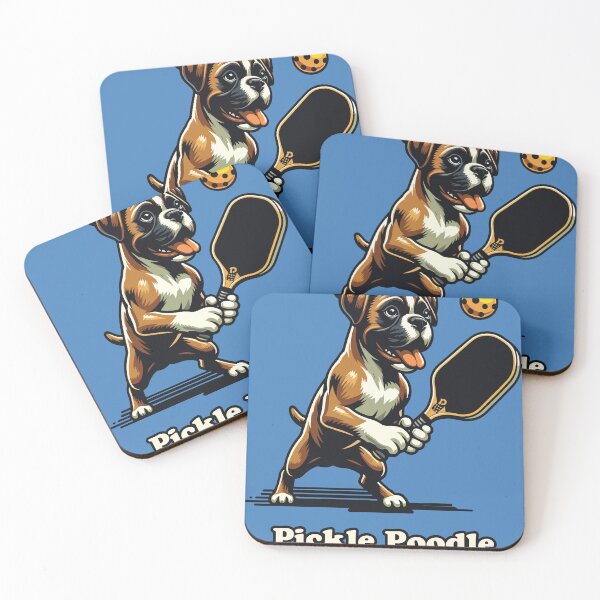 Item preview, Pickle Poodle Boxer Canine Playing Pickleball Funny Dog designed and sold by d247.