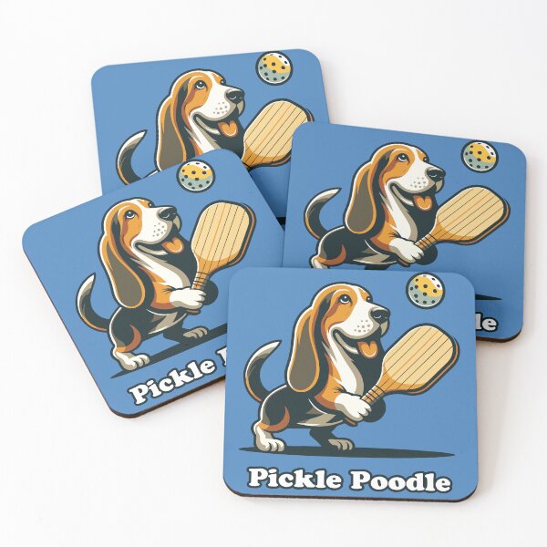 Item preview, Pickle Poodle Basset Hound Canine Playing Pickleball Funny Dog designed and sold by d247.