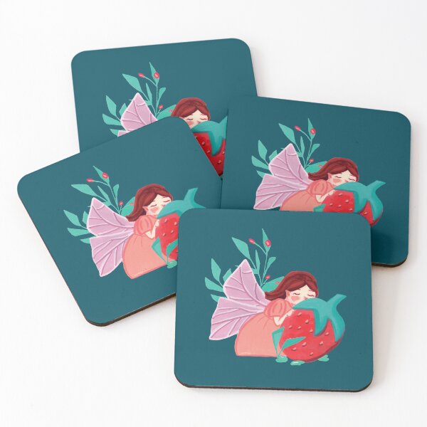 Item preview, Fairy girl strawberry illustration designed and sold by sujeefineart.