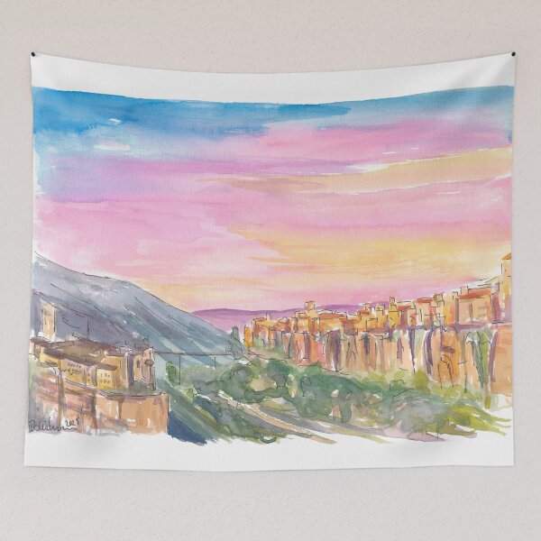 Item preview, Cuenca a Watercolor Reverie in Castilla–La Mancha designed and sold by artshop77.