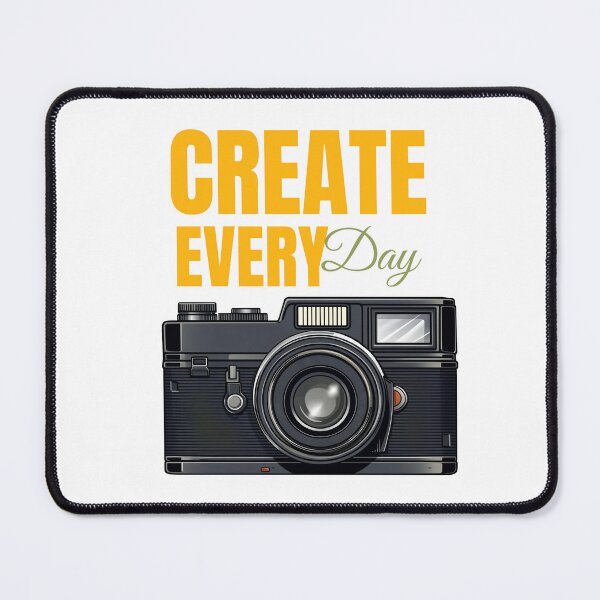 Item preview, Create Every Day Black Camera designed and sold by tshirtsthatwork.