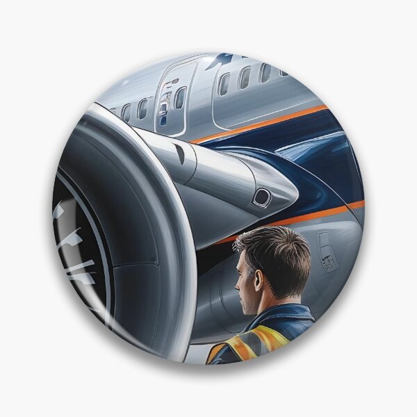 Item preview, Sketch Of An Aviation Mechanic – Jet Engine Inspection Scene designed and sold by EMairplanes.