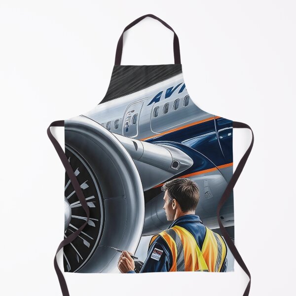 Item preview, Sketch Of An Aviation Mechanic – Jet Engine Inspection Scene designed and sold by EMairplanes.