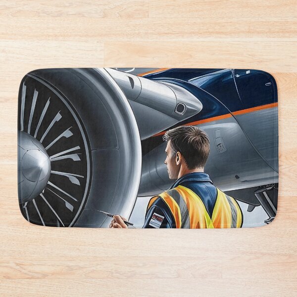 Item preview, Sketch Of An Aviation Mechanic – Jet Engine Inspection Scene designed and sold by EMairplanes.