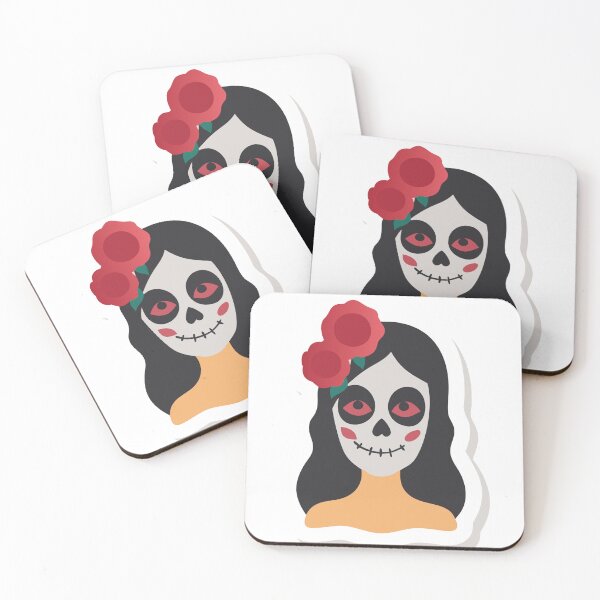 Item preview, Day of the Dead Woman with Sugar Skull Face and Red Roses designed and sold by Creative88Art.