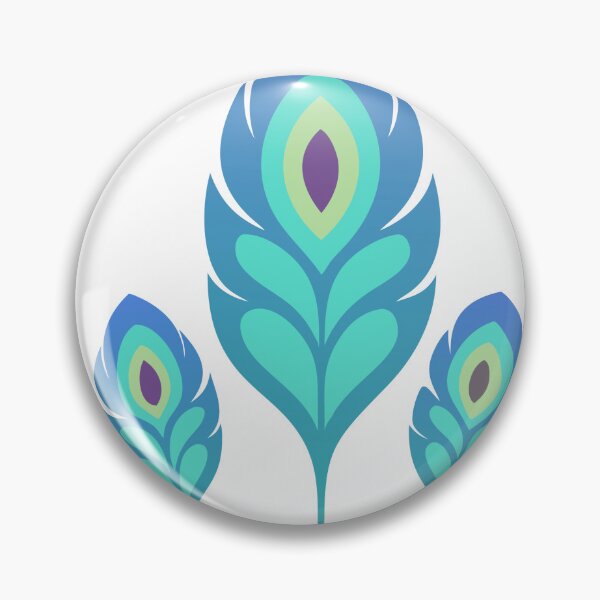 Item preview, Stylized Peacock Feathers in Blue, Green, and Purple on Black designed and sold by Creative88Art.