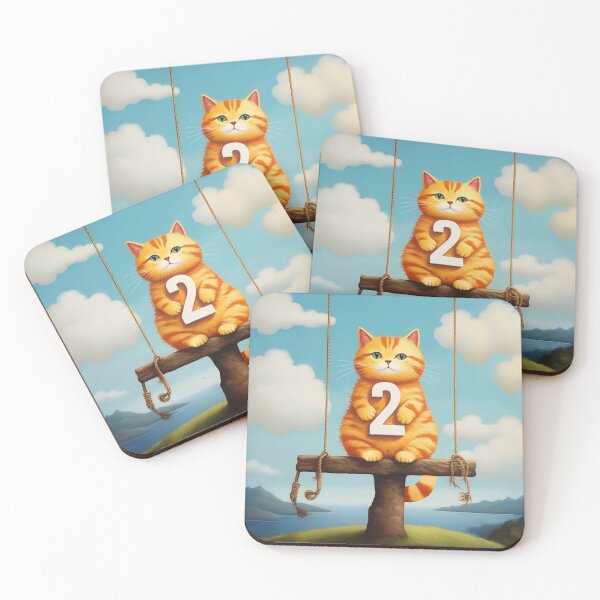 Item preview, Number Two with Cat | Numerals | Cat Illustration | Cat Art designed and sold by UnhingedBird.