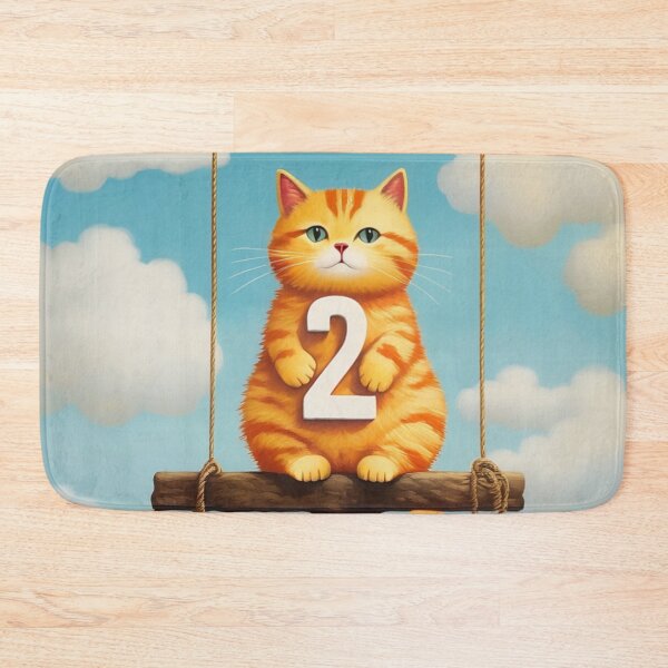 Item preview, Number Two with Cat | Numerals | Cat Illustration | Cat Art designed and sold by UnhingedBird.