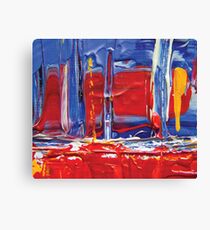 abstract painting red sailing boat Canvas Print